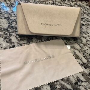 Michael Kors Beige Eyeglass Case with Cloth